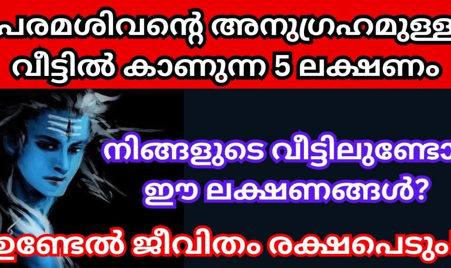 ഇത്തരം ലക്ഷണങ്ങൾ നിങ്ങളുടെ വീടുകളിൽ ഉണ്ടെങ്കിൽ ഭഗവാന്റെ അനുഗ്രഹം ഉള്ളതായിരിക്കും ഈ വീടുകൾ..