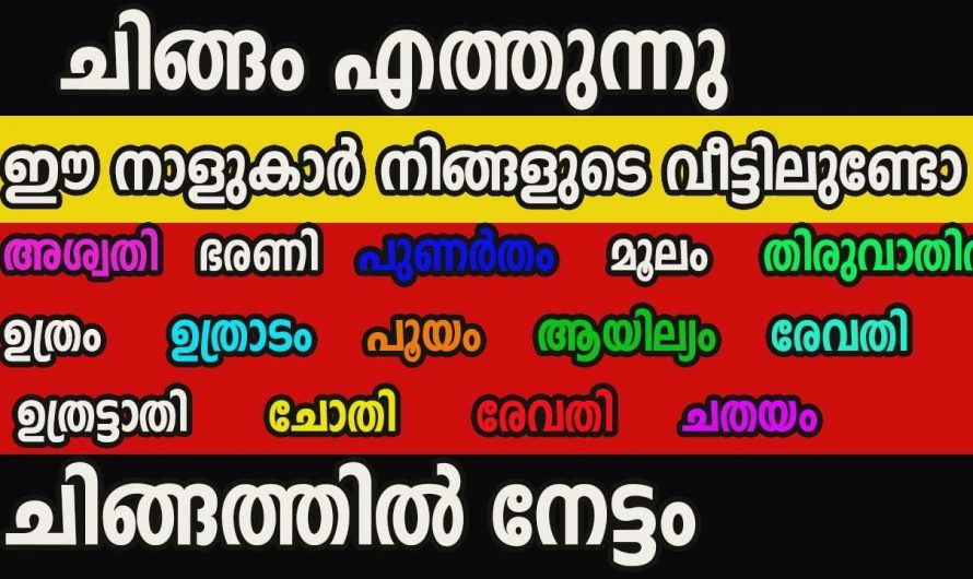 ചിങ്ങമാസത്തിന്റെ  ആരംഭത്തിൽ തന്നെ നക്ഷത്ര വളരെയധികം സൗഭാഗ്യങ്ങൾ ലഭ്യമാകും..