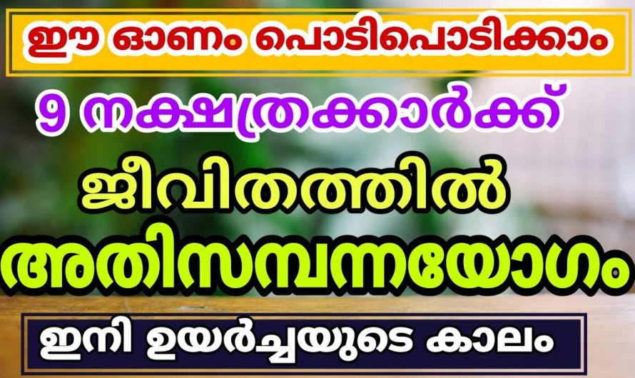 ചിങ്ങമാസം ഈ നക്ഷത്രക്കാരുടെ ജീവിതത്തിലെ വളരെ വലിയ അനുഗ്രഹങ്ങൾ ലഭ്യമാകും…