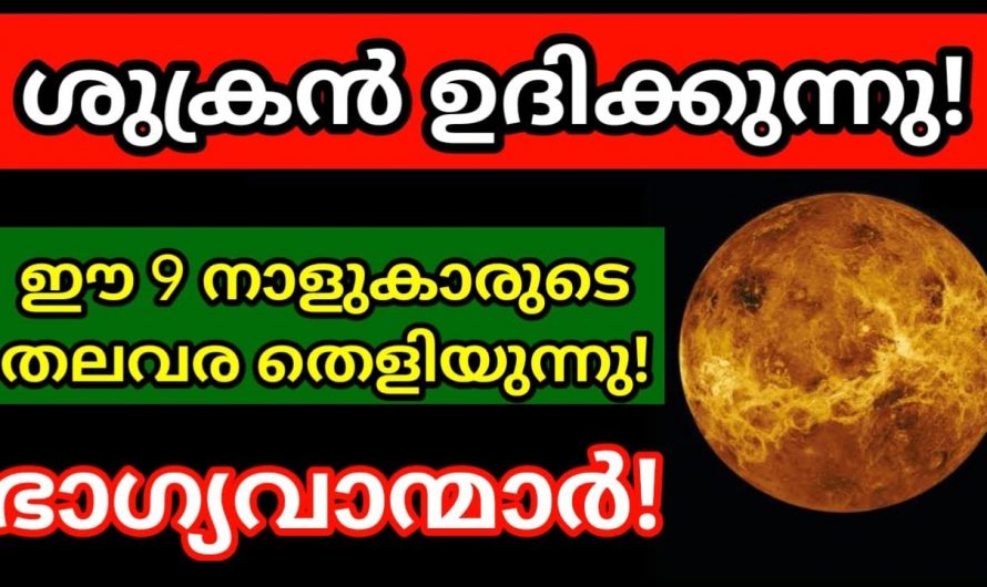 ചിങ്ങമാസത്തിലെ നക്ഷത്രക്കാർക്ക് ശുക്രൻ ഉദിക്കും..