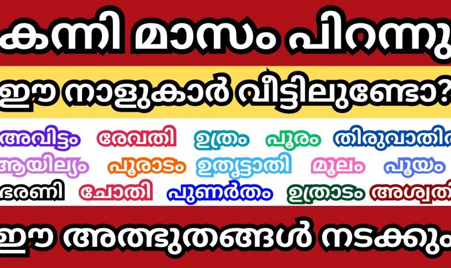 കന്നിമാസം പകുതിവരെ ഈ നക്ഷത്രക്കാർ  ശ്രദ്ധിക്കുക..