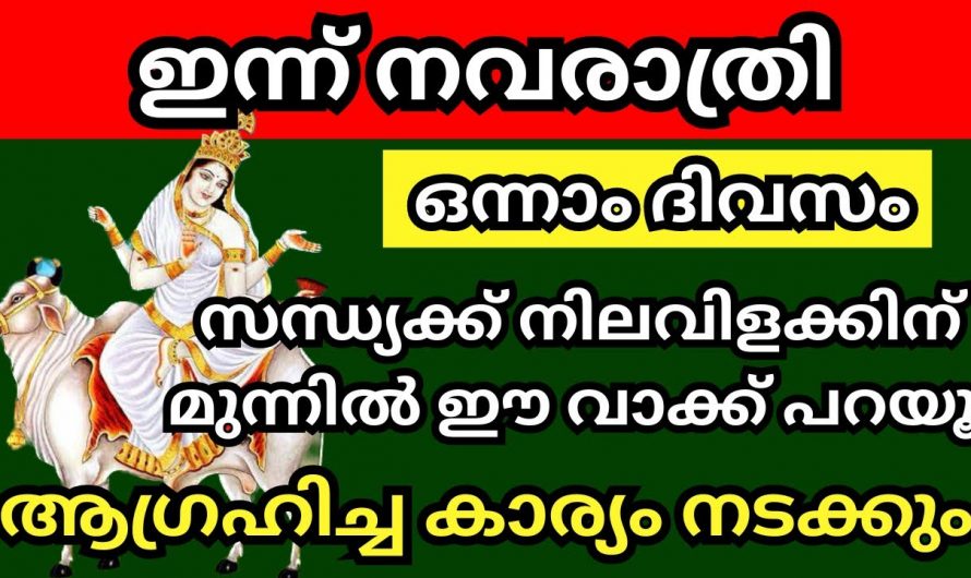 Iനവരാത്രി ദിവസങ്ങളിൽ ആദ്യത്തെ ദിവസം ദേവിയോട് ഇങ്ങനെ പ്രാർത്ഥിക്കുക…