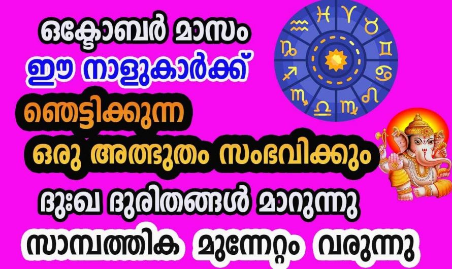 ഈ നക്ഷത്രക്കാരെ ഒക്ടോബർ മാസത്തിൽ പിടിച്ചാൽ കിട്ടില്ല അത്രയ്ക്കും സൗഭാഗ്യമാണ്..