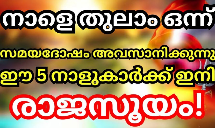 തുലാമാസം വളരെയധികം ഭാഗ്യങ്ങൾ കൈവരിക്കുന്ന 5 നക്ഷത്രക്കാർ…