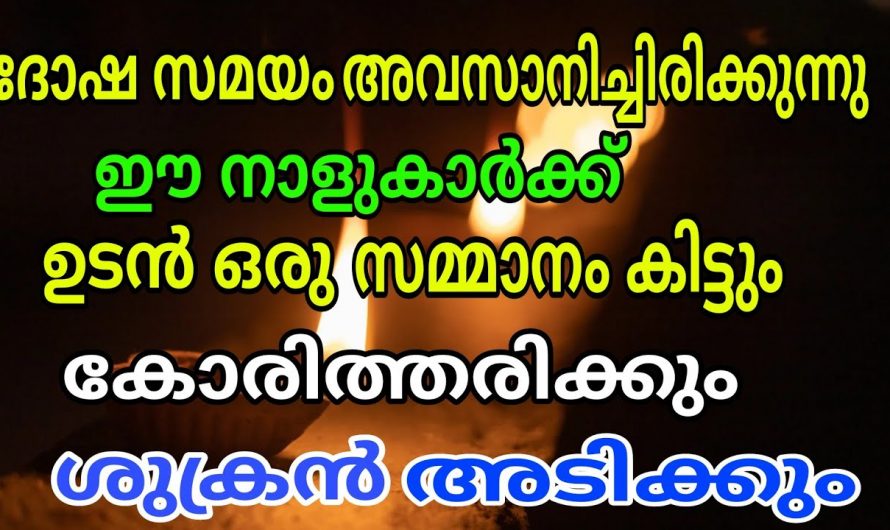 ഈ നക്ഷത്രക്കാരുടെ ദോഷം സമയം മാറി ജീവിതത്തിൽ സമൃദ്ധി ഉണ്ടാകുന്നു…