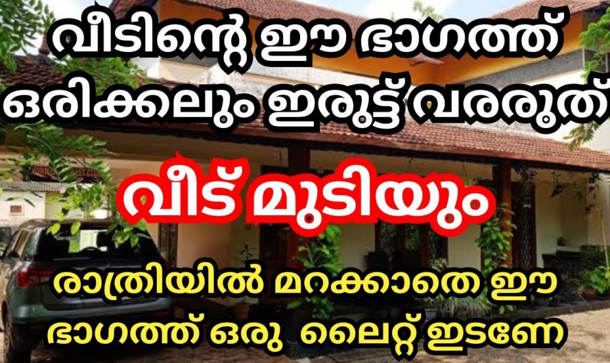 വീടിന്റെ ഈയൊരു  ദിക്കിൽ ഒരിക്കലും അന്ധകാരം ഉണ്ടാകരുത് …