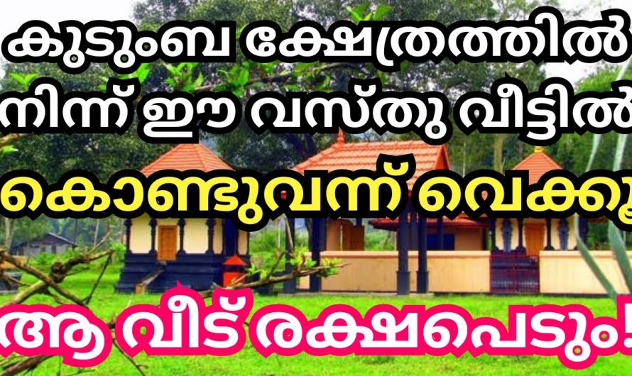 കുടുംബ ക്ഷേത്രത്തിൽനിന്നും ഇത്തരം കാര്യങ്ങൾ വീട്ടിൽ കൊണ്ടുവന്നാൽ അനുഗ്രഹം ഉറപ്പ്..