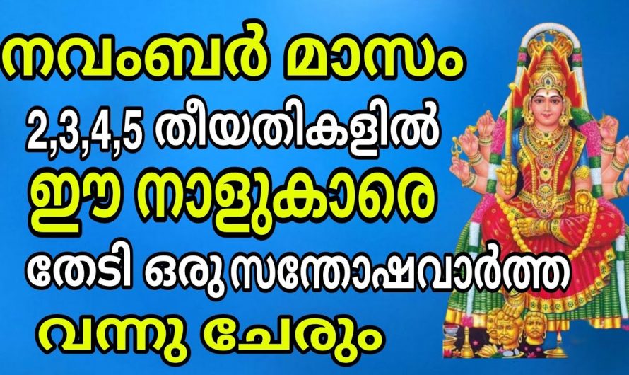 നവംബർ മാസം2,3,4,5 രീതികളിൽ നക്ഷത്ര വളരെ നല്ല സമയം..