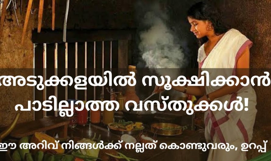 വീട്ടിലെ അടുക്കളയിൽ ഇത്തരം കാര്യങ്ങൾ പ്രത്യേകം ശ്രദ്ധിക്കുക..