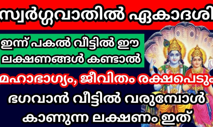 ഇന്നത്തെ ദിവസം നിങ്ങളുടെ വീടുകളിൽ ഈ ലക്ഷണം ഉണ്ടായിട്ടുണ്ടെങ്കിൽ ജീവിതം ഐശ്വര്യം കൊണ്ട് നിറയും…👌