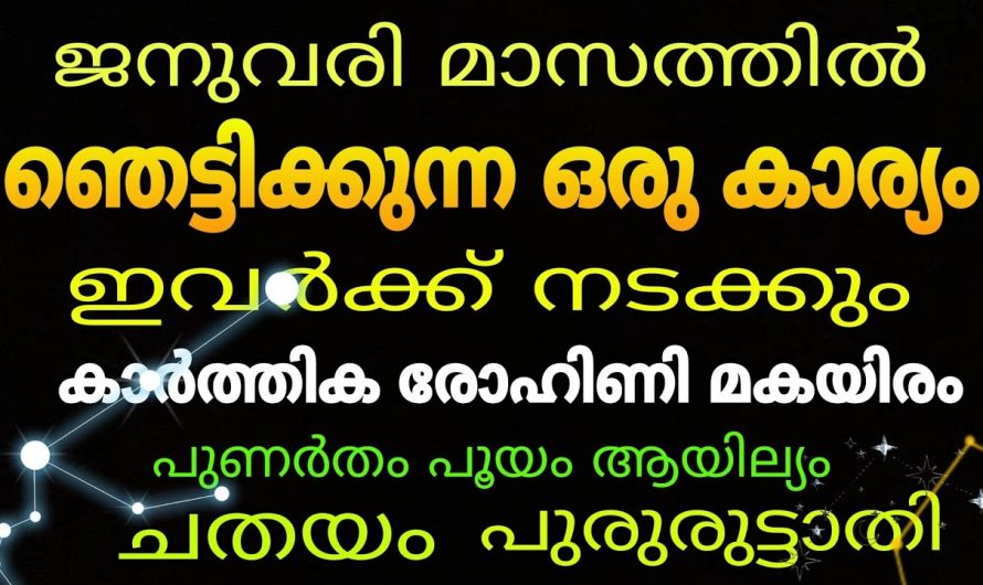 ജനുവരി മാസത്തിൽ വളരെയധികം സൗഭാഗ്യങ്ങൾ നേടിയെടുക്കാൻ സാധിക്കുന്ന നക്ഷത്രങ്ങൾ..👌