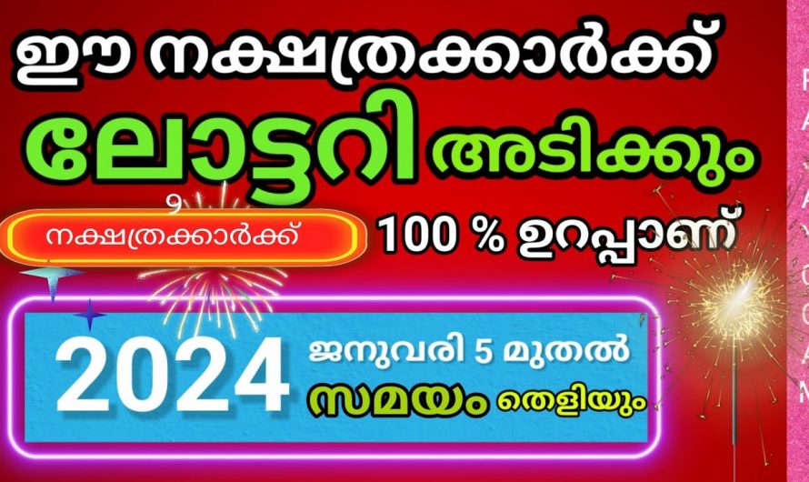 2024 ലോട്ടറി ഭാഗ്യം കൈവരിക്കുന്ന ഒൻപതു നക്ഷത്രക്കാർ . 😱