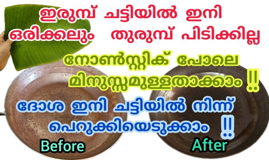 ഇരുമ്പ് ചട്ടിയിലെ കറ ഇല്ലാതാക്കി പുത്തൻ പുതിയത് പോലെ തിളങ്ങാൻ..👌