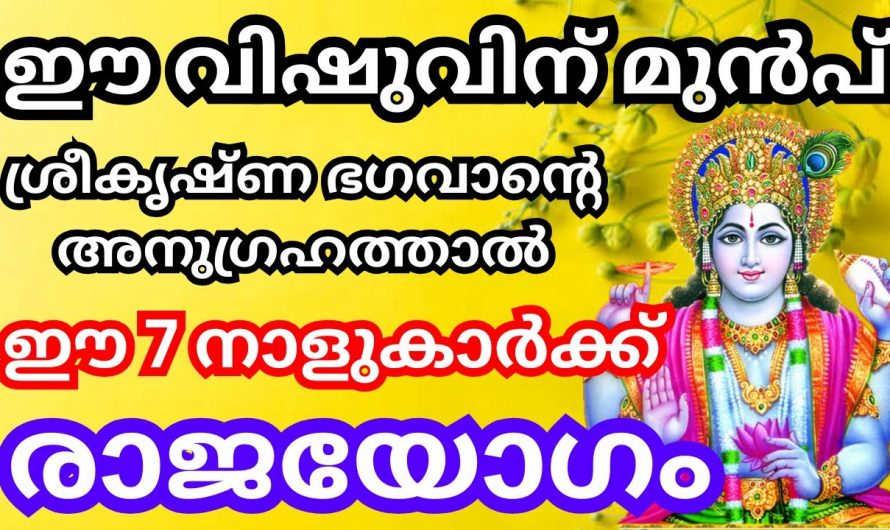 വിഷുവിനു മുമ്പ് ഈ ഏഴു നക്ഷത്രക്കാർക്ക് സൗഭാഗ്യങ്ങളുടെ സമയം…