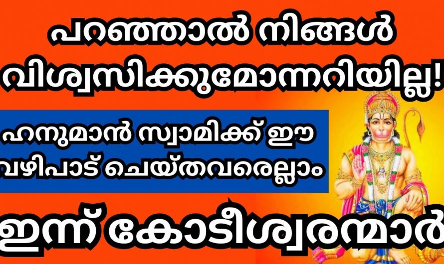 ഹനുമാൻ സ്വാമിക്ക് ഈ വഴിപാട് ചെയ്താൽ ലഭിക്കുന്ന ഗുണങ്ങൾ..