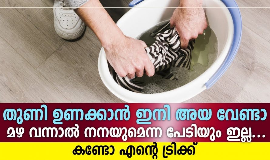 തുണികൾ ഉണക്കുവാൻ വിതരണം മാത്രം മതി.