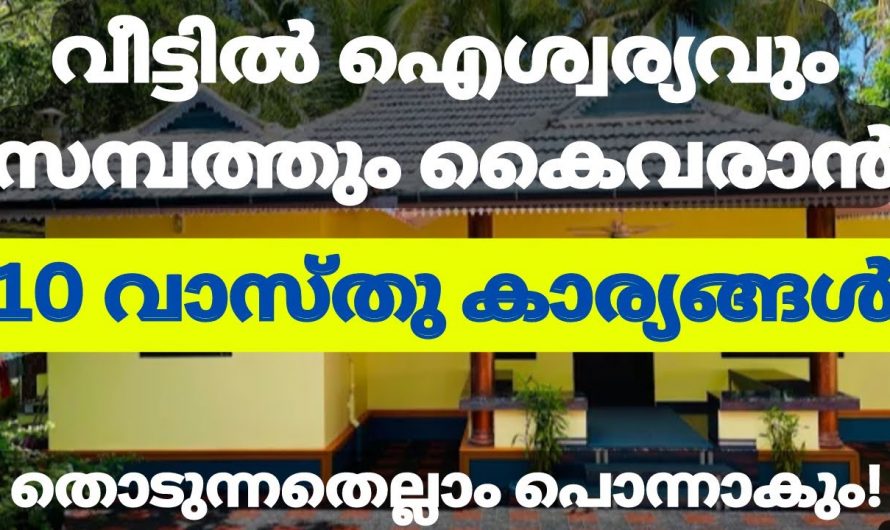 വീട്ടിൽ ഐശ്വര്യം സമ്പത്ത് ഉണ്ടാകണമെങ്കിൽ ഇത്തരം കാര്യങ്ങൾ നിർബന്ധമായും ശ്രദ്ധിക്കണം…