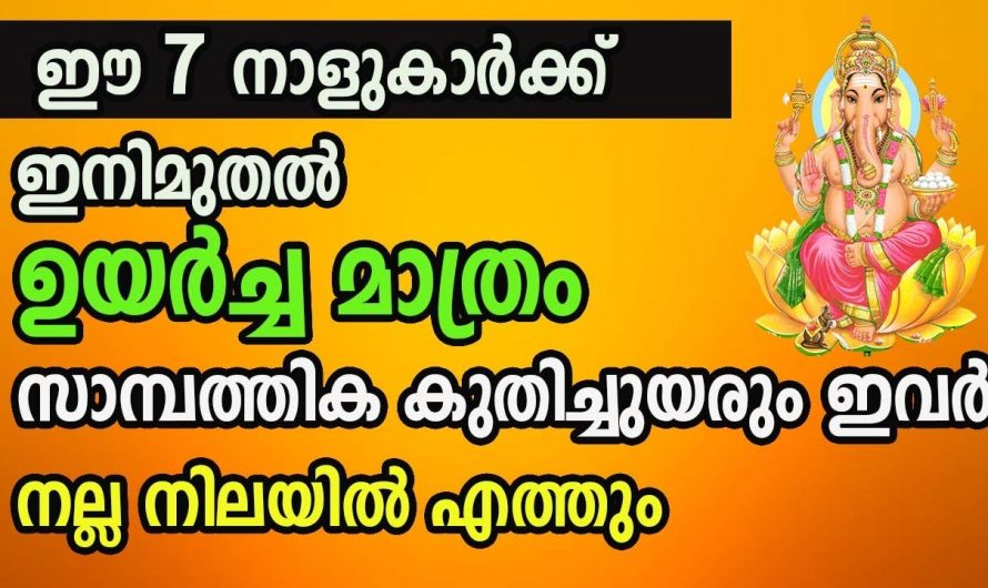 ജീവിതത്തിൽ എല്ലാ പ്രശ്നങ്ങളും വിട്ടാകുന്ന ജീവിതത്തിൽ നല്ല നേട്ടങ്ങൾ നേടിയെടുക്കുന്ന നക്ഷത്രങ്ങൾ…