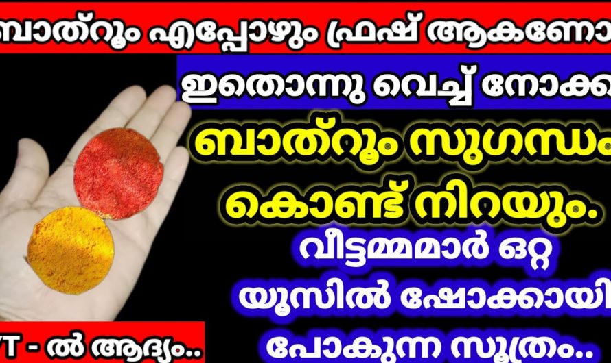 വീണ്ടും ബാത്റൂമും സുഗന്ധപരിതമാക്കാൻ ഇതാ കിടിലൻ മാർഗ്ഗം…