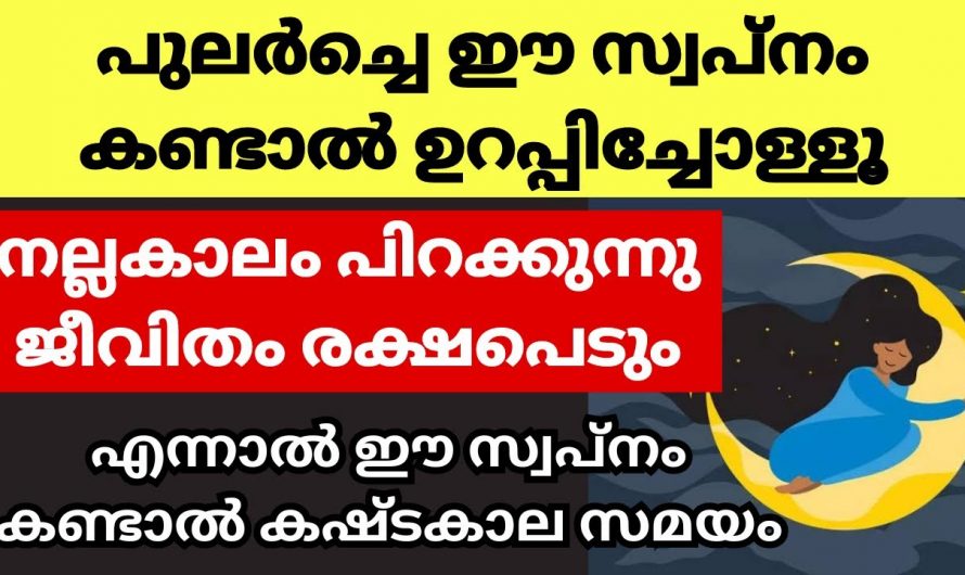 നിങ്ങൾ ഇങ്ങനെയുള്ള സ്വപ്നങ്ങളാണ് കാണുന്നത് എങ്കിൽ രക്ഷപ്പെട്ടു…