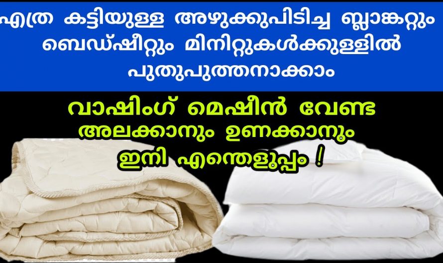 നമ്മുടെ വീട്ടിലെ എത്ര അഴുക്ക് പിടിച്ച ബ്ലാങ്കറ്റും പുത്തൻ പുതിയത് പോലെ ആക്കാൻ കിടിലൻ മാർഗ്ഗം..