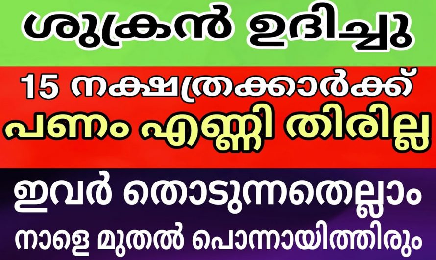 ഇടവമാസത്തിലെ ശുക്രൻ അടിക്കുന്ന നക്ഷത്രക്കാർ…