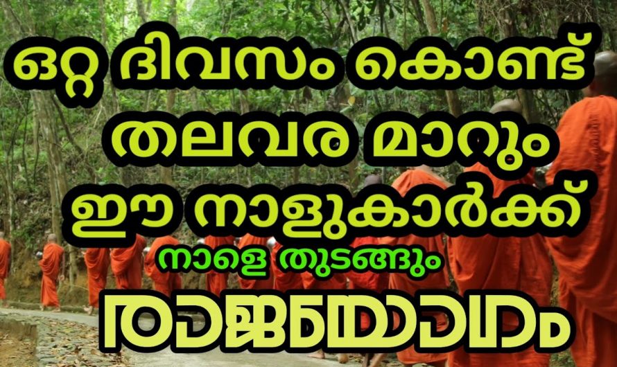 ഈയൊരു കാര്യം ചെയ്താൽ ഒറ്റദിവസംകൊണ്ട് ഞെട്ടിക്കുന്ന മാറ്റങ്ങൾ നിങ്ങളുടെ ജീവിതത്തിൽ നടക്കും…