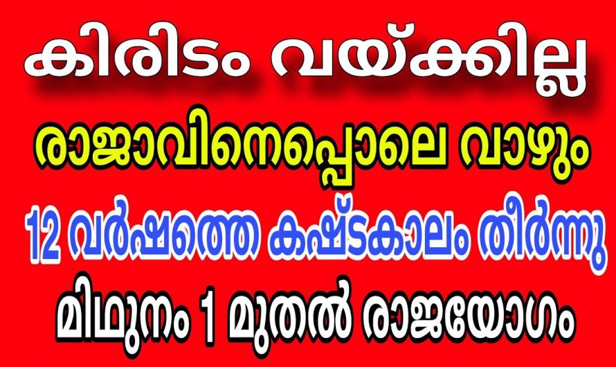 മിഥുനം ഒന്നാം തീയതി മുതൽ രാജയോഗത്താൽ ഉയർച്ച നേടുന്ന നക്ഷത്രക്കാർ..