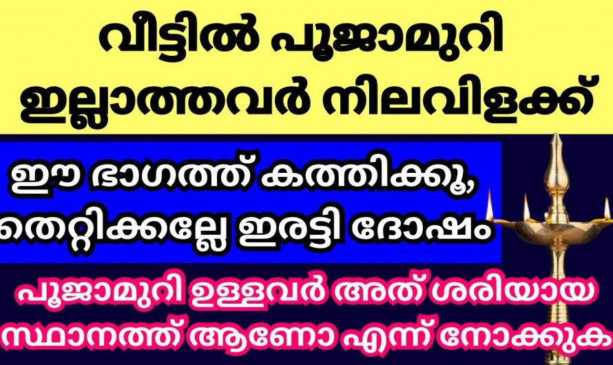 സൗഭാഗ്യവും ഉയർച്ചയും ജീവിതത്തിൽ ഉണ്ടാകാൻ നിലവിളക്ക് ഈ ഭാഗത്ത് തെളിയിക്കൂ.