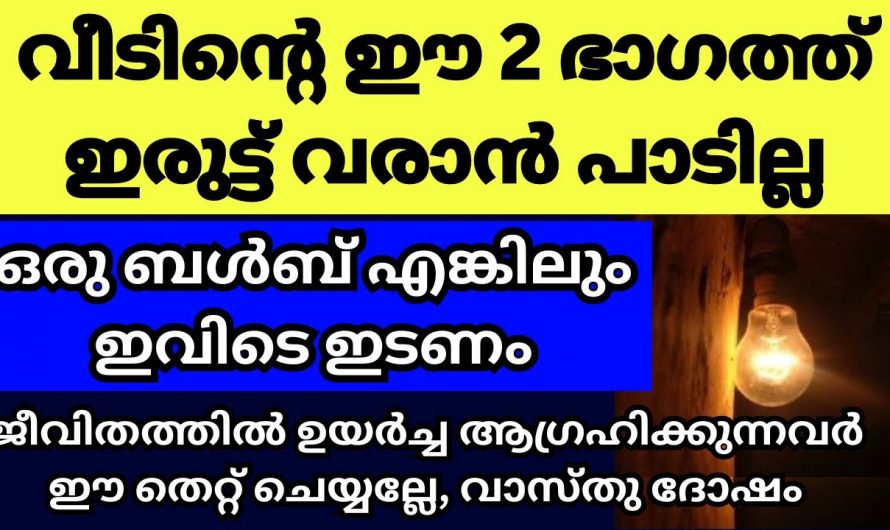 വാസ്തുശാസ്ത്രപ്രകാരം വീട്ടിൽ ഇരുട്ടുണ്ടാകാൻ പാടില്ലാത്ത ഈയൊരു ഭാഗം ആരും അറിയാതിരിക്കല്ലേ.