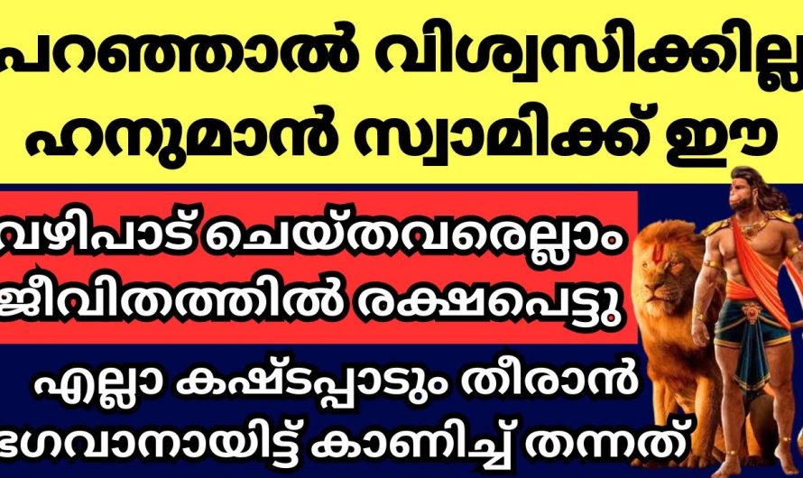 ഹനുമാൻ സ്വാമിക്ക് ഈ വഴിപാട് അർപ്പിക്കൂ ആഗ്രഹിക്കുന്നത് എന്തും നേടിയെടുക്കാം.