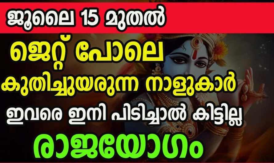 ജൂലൈ 15ന് ശേഷം താഴ്ചയിൽ നിന്ന് ഉയർച്ചയിലേക്ക് കുതിക്കുന്ന നക്ഷത്രക്കാർ.