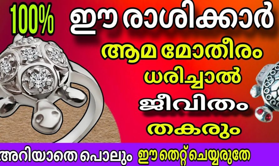 ഈ രാശിക്കാർ ആമ മോതിരം ധരിച്ചാൽ സംഭവിക്കുന്നത്…