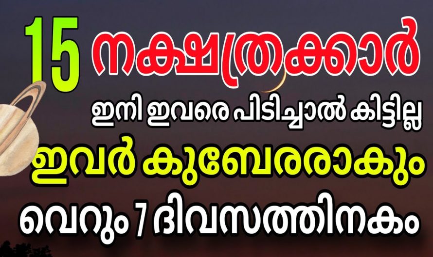 ഓഗസ്റ്റ് 26 മുതൽ ഈ നക്ഷത്രക്കാർക്ക് ഏഴു ദിവസക്കാലം നല്ല സമയം…