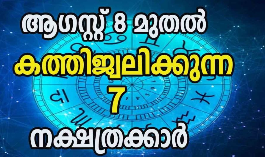 ഓഗസ്റ്റ് എട്ടു മുതൽ നക്ഷത്രക്കാരുടെ ജീവിതത്തിൽ നല്ല ദിനങ്ങൾ…