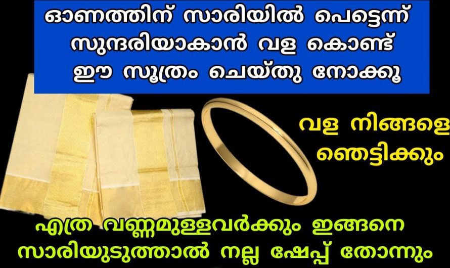 സാരി എടുക്കുമ്പോൾ വള കൊണ്ടുള്ള ഈ സൂത്രം ചെയ്തു നോക്കൂ ഞെട്ടിക്കും റിസൾട്ട്…