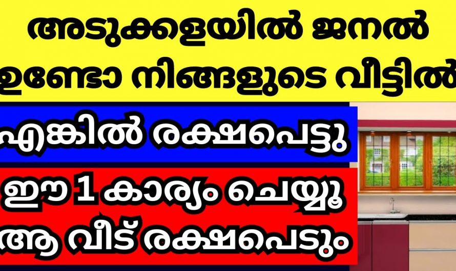 വീട്ടിലെ അടുക്കളയിൽ ഇത്തരം കാര്യങ്ങൾ ഉണ്ടെങ്കിൽ നിങ്ങൾ രക്ഷപ്പെടും..