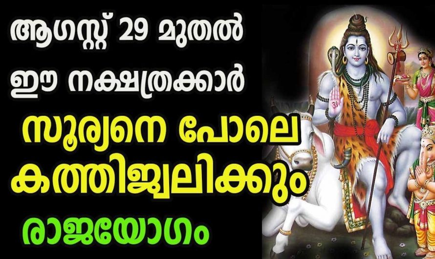 ആഗസ്റ്റ് 29 മുതൽ കുതിച്ചുയരുന്ന  നക്ഷത്രക്കാർ…