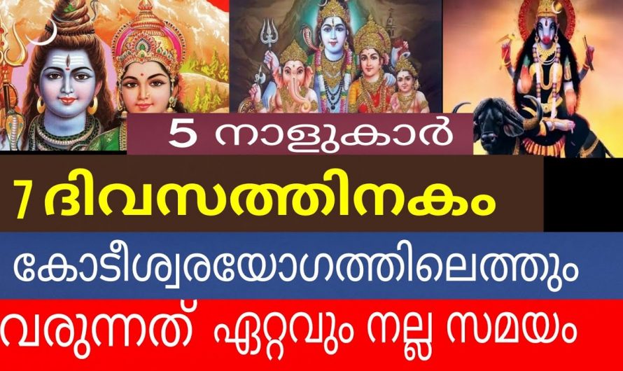 ഏഴു ദിവസത്തിനകം ഈ അഞ്ചുനാളുകൾ മികച്ച നേട്ടങ്ങൾ നേടിയെടുക്കും..