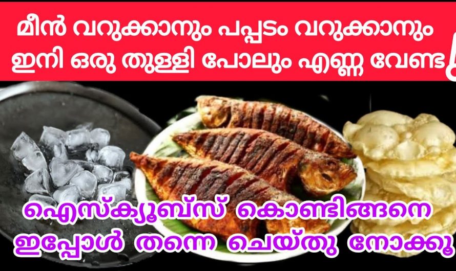 വെളിച്ചെണ്ണയോ ഓയിൽ  ഇല്ലാതെ മീൻ വറുക്കാനും പപ്പടം കാച്ചാനും കിടിലൻ വഴി…