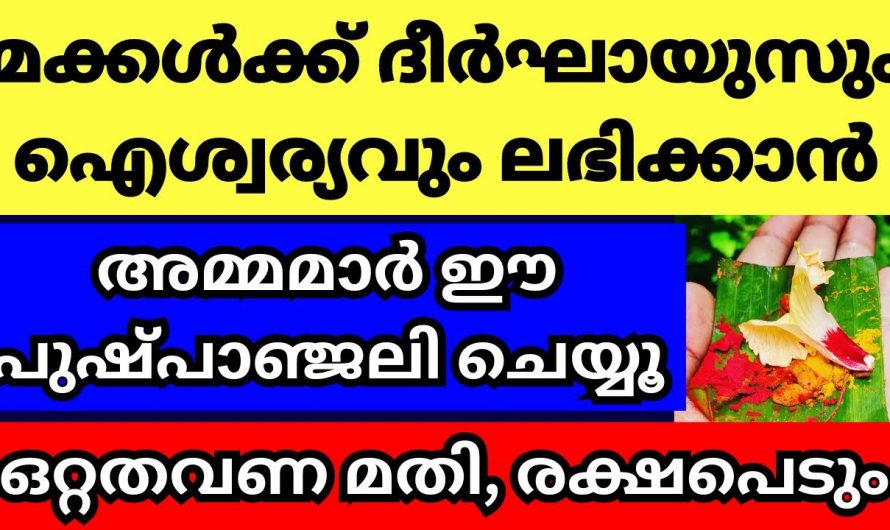 മക്കൾക്ക് വേണ്ടി അമ്മമാർ ഈ പുഷ്പാഞ്ജലി ചെയ്തു നോക്കൂ അവരുടെ ജീവിതം രക്ഷപ്പെടും…