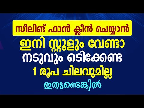 വീട്ടിലെ സീലിംഗ് ഫാൻ എളുപ്പത്തിൽ ക്ലീൻ ചെയ്യാൻ..