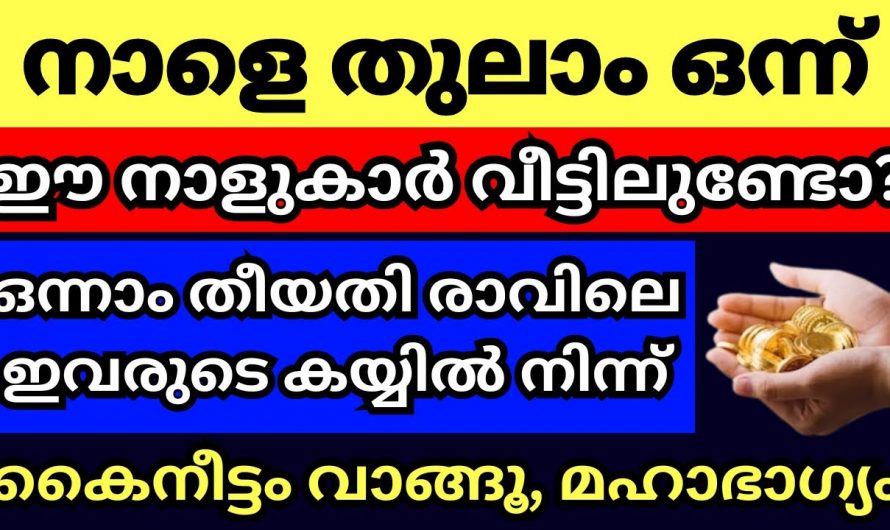 തുലാം മാസം ഒന്നാം തീയതി നക്ഷത്രക്കാരിൽ  നിന്ന് കൈനീട്ടം ഇരട്ടി ഗുണം..