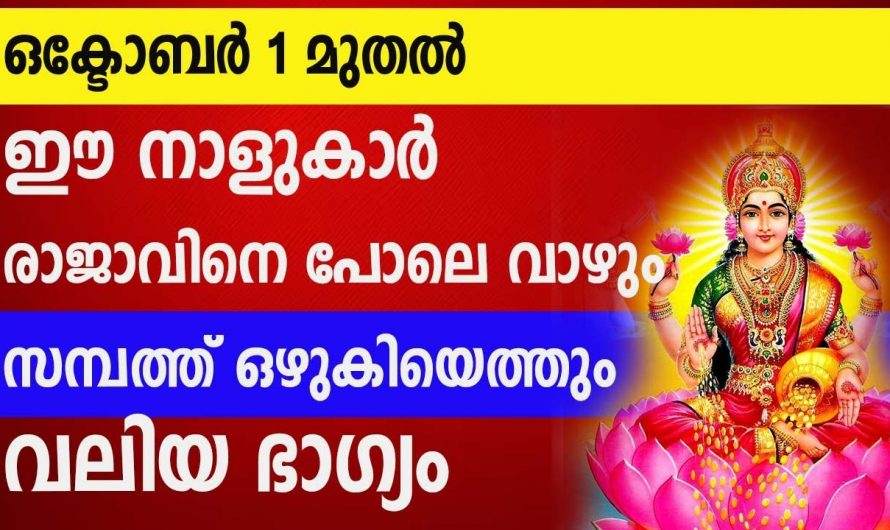 ഒക്ടോബർ ഒന്നുമുതൽ കുതിച്ചുയരുന്ന  നക്ഷത്രക്കാർ..