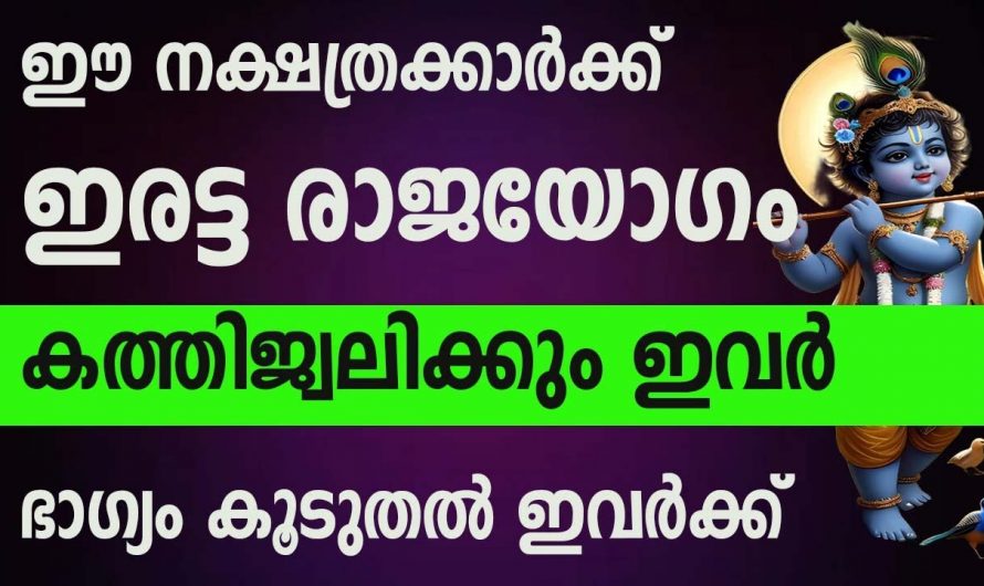 ഈ നക്ഷത്രക്കാർക്ക് ഇരട്ട രാജയോഗം…