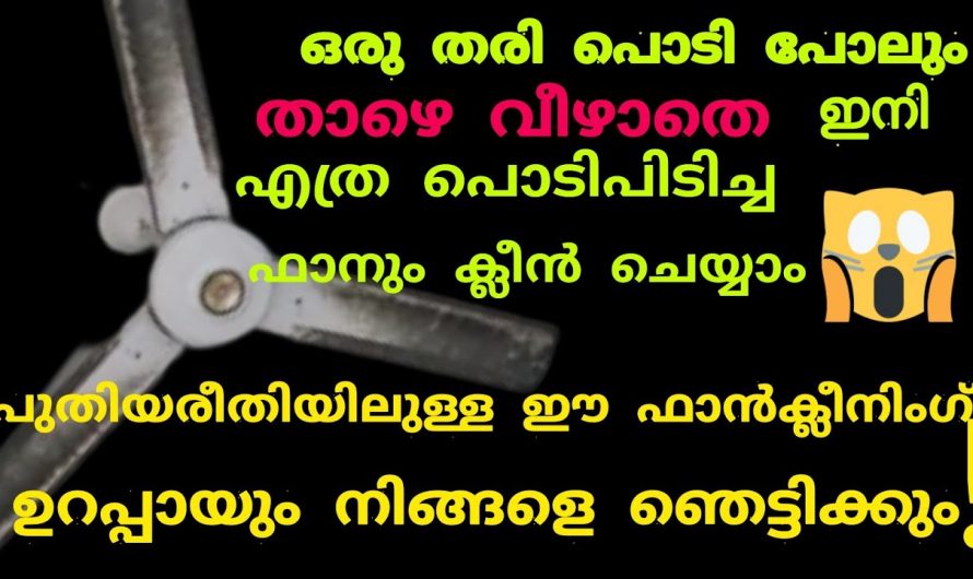 വളരെ എളുപ്പത്തിൽ വീട്ടിലെ സീലിംഗ്  ഫാനുകൾ പൊടി താഴെ വീഴാതെ ക്ലീൻ ചെയ്യാൻ കിടിലൻ വഴി.