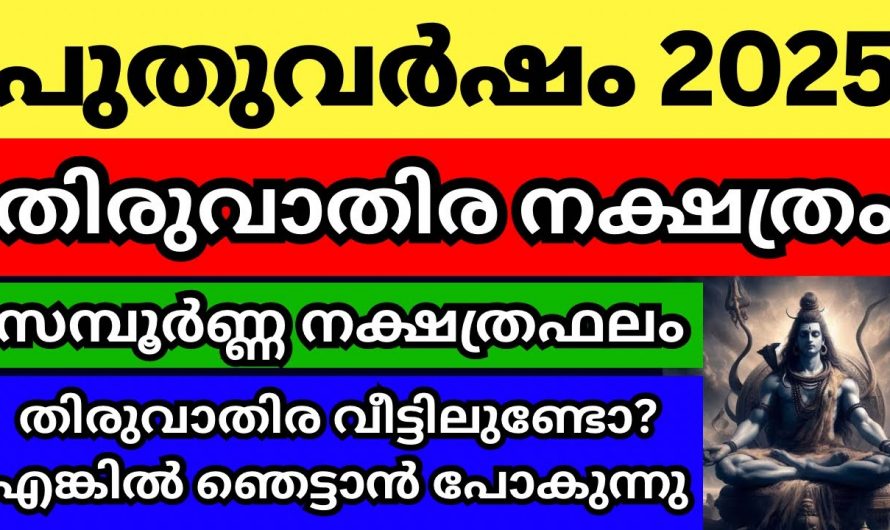 മഹാദേവന്റെ നക്ഷത്രമായ തിരുവാതിര നക്ഷത്രക്കാരുടെ ജീവിതത്തിൽ 2025 ൽ സംഭവിക്കുന്നത്..