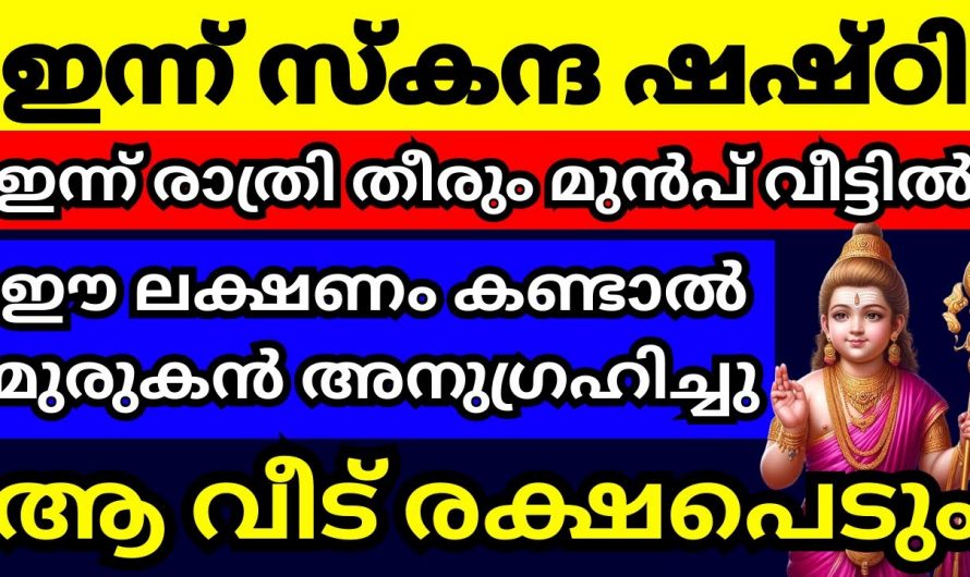 ഇന്നത്തെ ദിവസം ഇത്തരം ലക്ഷണങ്ങൾ കണ്ടാൽ മുരുകൻ നിങ്ങളെ അനുഗ്രഹിച്ചു..