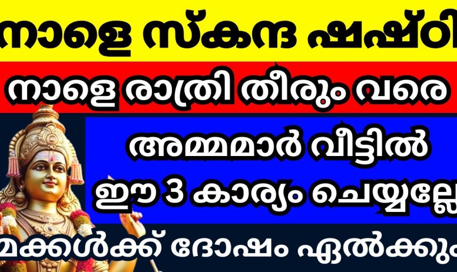 സ്‌കന്ദഷഷ്ടി  ദിവസം അമ്മമാർ ഒരിക്കലും ഇക്കാര്യം ചെയ്യരുത്, മക്കൾ നശിക്കും…