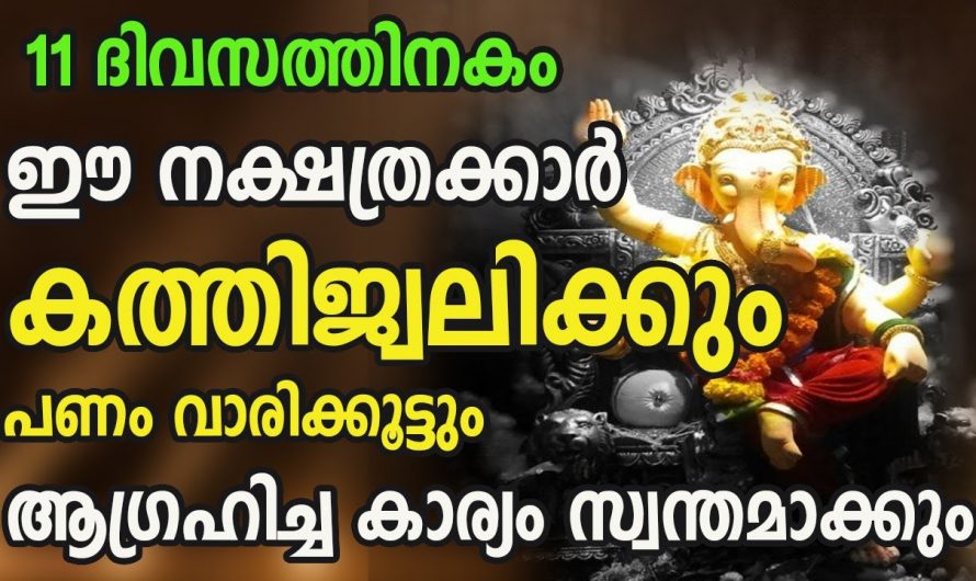 ഈ നക്ഷത്രക്കാരുടെ ജീവിതത്തിൽ പതിനൊന്ന് ദിവസത്തിനകം വളരെ വലിയ സൗഭാഗ്യം തേടി വരും…